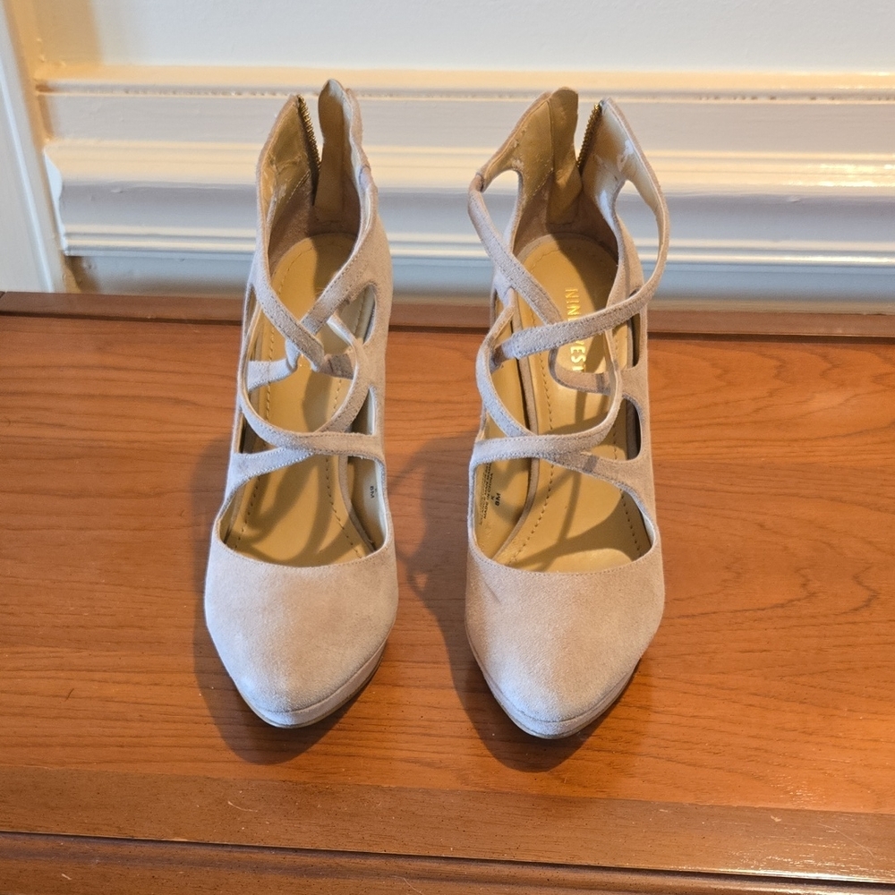 Nine West Beige Strappy Heels